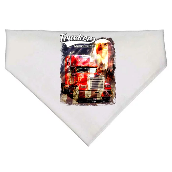 Support Trucker Made In USA Eagle Flag USA-Made Doggie Bandana