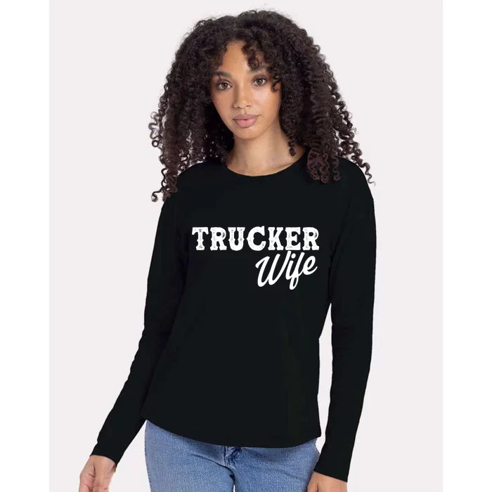 Support Trucker WIfe Womens Cotton Relaxed Long Sleeve T-Shirt