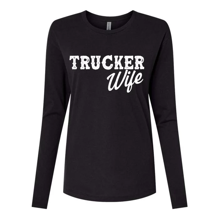 Support Trucker WIfe Womens Cotton Relaxed Long Sleeve T-Shirt