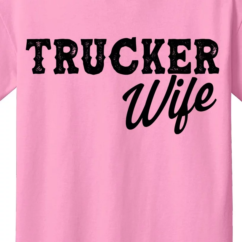 Support Trucker WIfe Kids T-Shirt