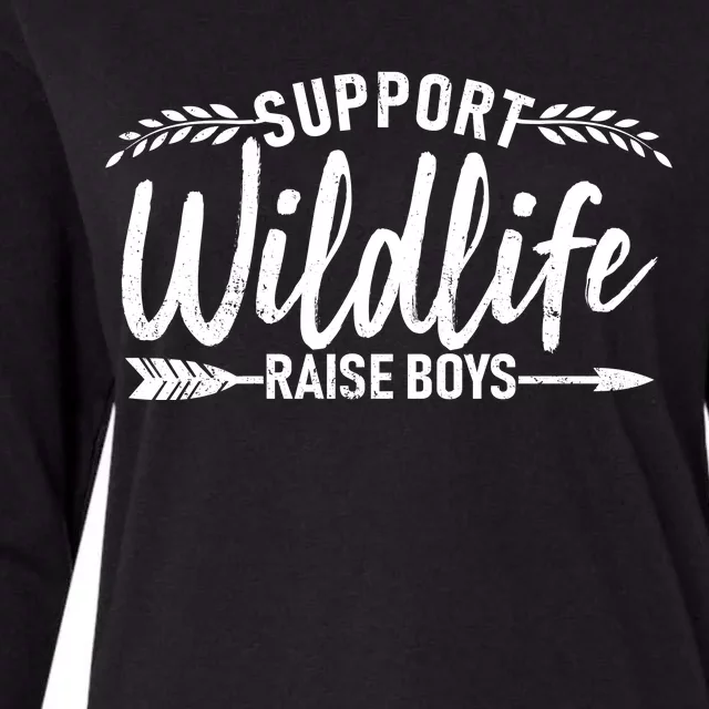 Support Wildlife Raise Boy Parents Womens Cotton Relaxed Long Sleeve T-Shirt