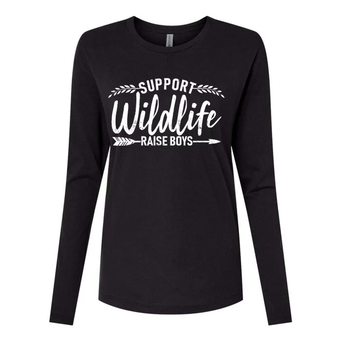 Support Wildlife Raise Boy Parents Womens Cotton Relaxed Long Sleeve T-Shirt