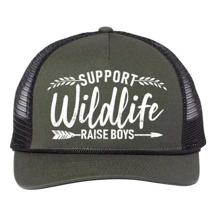 Support Wildlife Raise Boy Parents Retro Rope Trucker Hat Cap