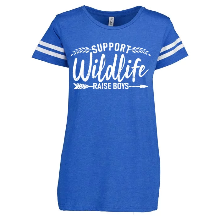 Support Wildlife Raise Boy Parents Enza Ladies Jersey Football T-Shirt