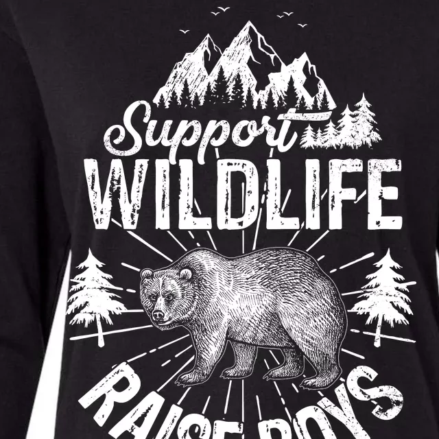 Support Wildlife Raise Boys Womens Cotton Relaxed Long Sleeve T-Shirt