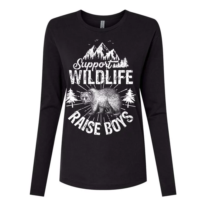 Support Wildlife Raise Boys Womens Cotton Relaxed Long Sleeve T-Shirt