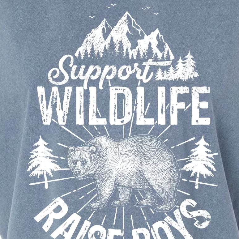 Support Wildlife Raise Boys Garment-Dyed Women's Muscle Tee