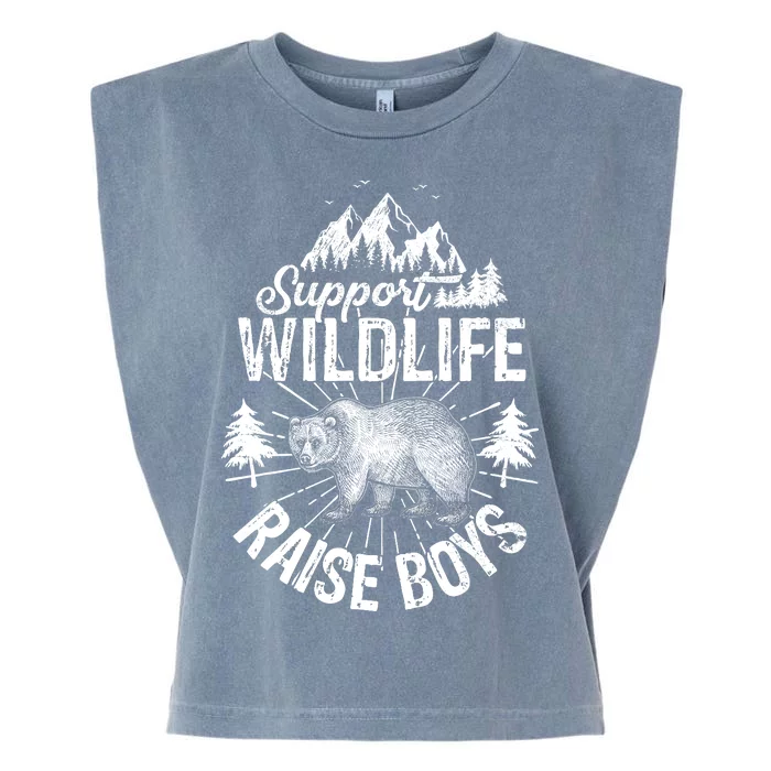 Support Wildlife Raise Boys Garment-Dyed Women's Muscle Tee