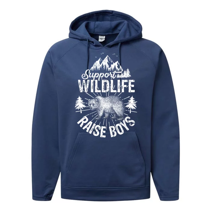 Support Wildlife Raise Boys Performance Fleece Hoodie