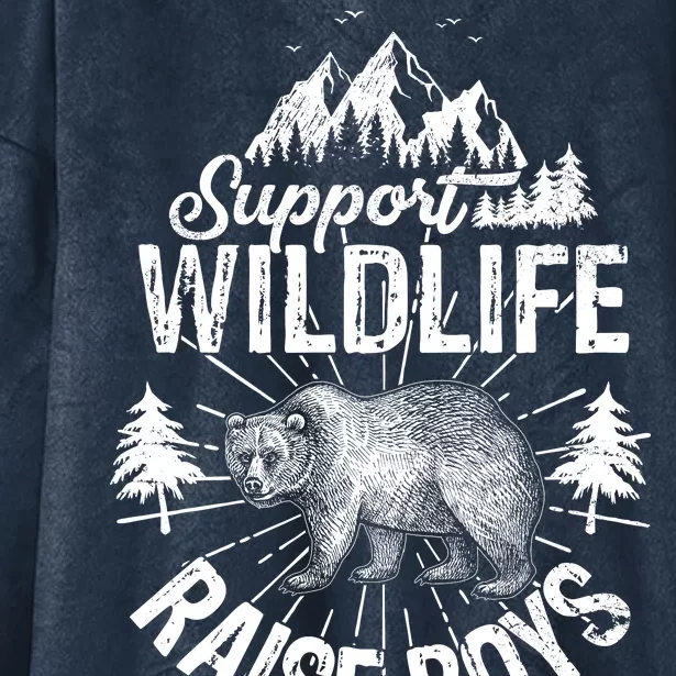 Support Wildlife Raise Boys Hooded Wearable Blanket