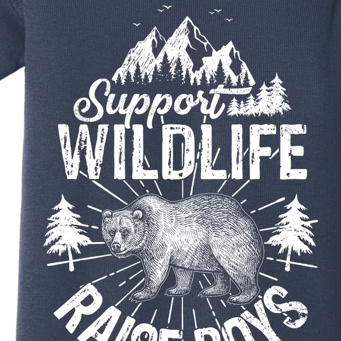 Support Wildlife Raise Boys Baby Bodysuit