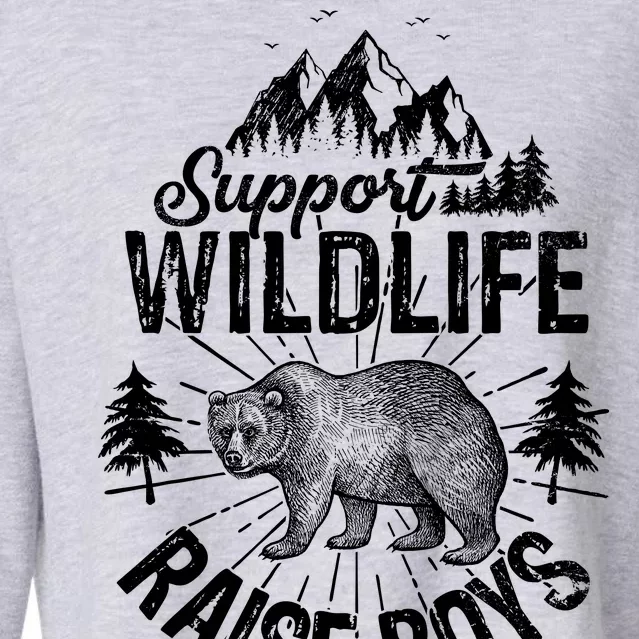 Support Wildlife Raise Boys Cropped Pullover Crew