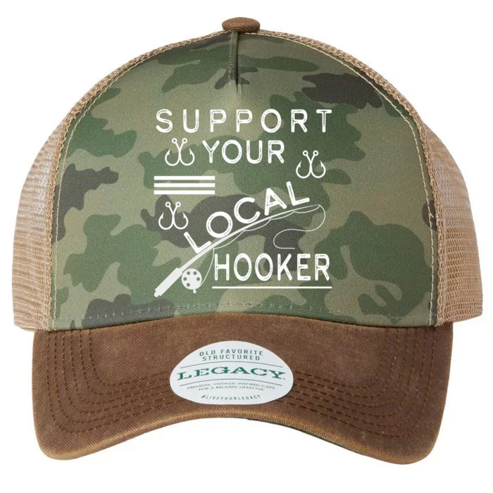 Support Your Local Hooker Funny Fishing Legacy Tie Dye Trucker Hat