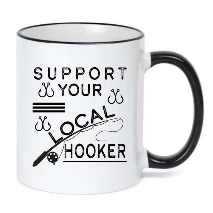 Support Your Local Hooker Funny Fishing Black Color Changing Mug