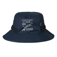 TeeShirtPalace | Support Your Local Hooker Funny Fishing Flat Bill Trucker  Hat