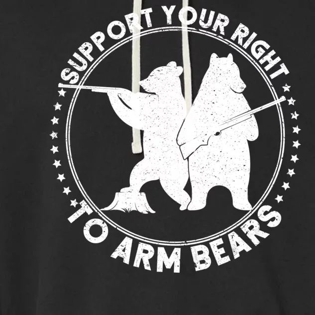 Support Your Right To Arm Bears Garment-Dyed Fleece Hoodie