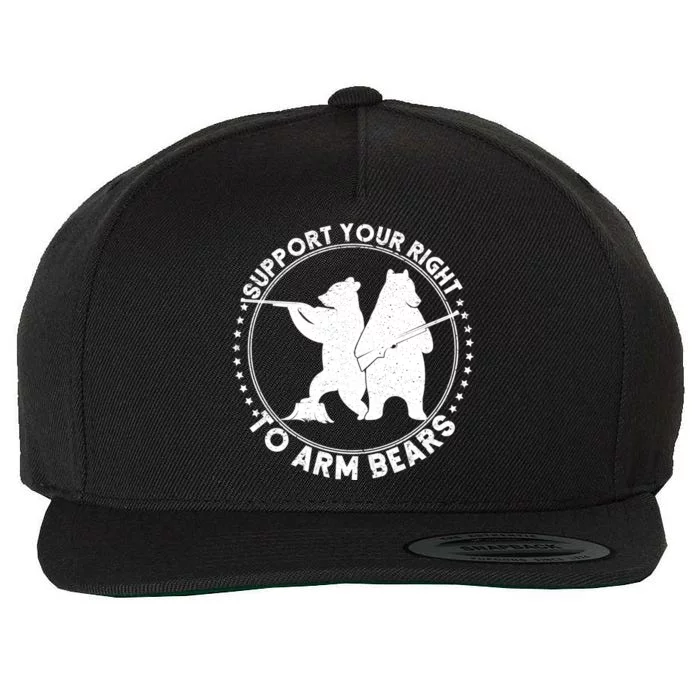 Support Your Right To Arm Bears Wool Snapback Cap