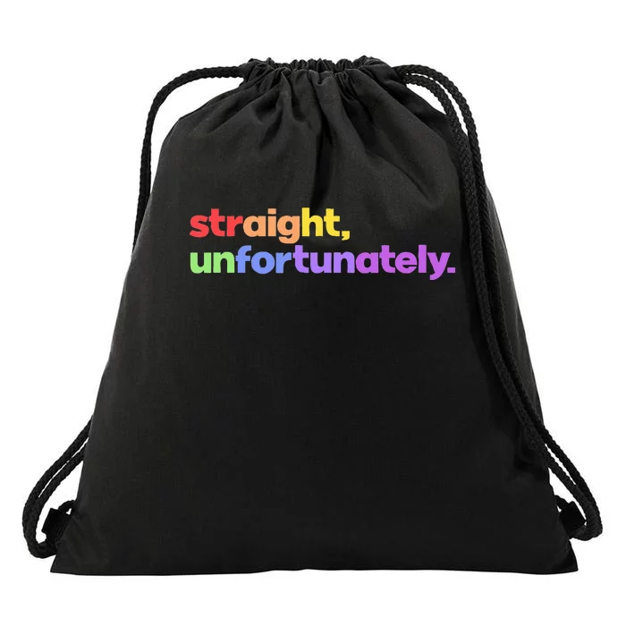 Straight Unfortunately Rainbow Pride Ally Drawstring Bag