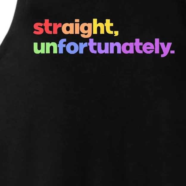 Straight Unfortunately Rainbow Pride Ally LGBTQ Gay Ladies Tri-Blend Wicking Tank