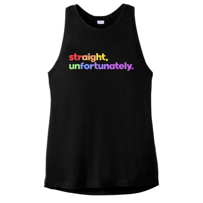 Straight Unfortunately Rainbow Pride Ally LGBTQ Gay Ladies Tri-Blend Wicking Tank