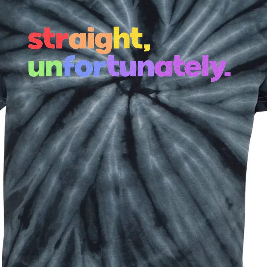 Straight Unfortunately Rainbow Pride Ally LGBTQ Gay Kids Tie-Dye T-Shirt