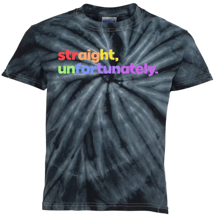 Straight Unfortunately Rainbow Pride Ally LGBTQ Gay Kids Tie-Dye T-Shirt