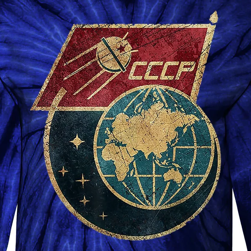 Soviet Union Russia CCCP Global Tie-Dye Long Sleeve Shirt