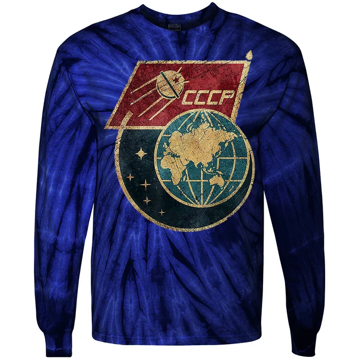 Soviet Union Russia CCCP Global Tie-Dye Long Sleeve Shirt