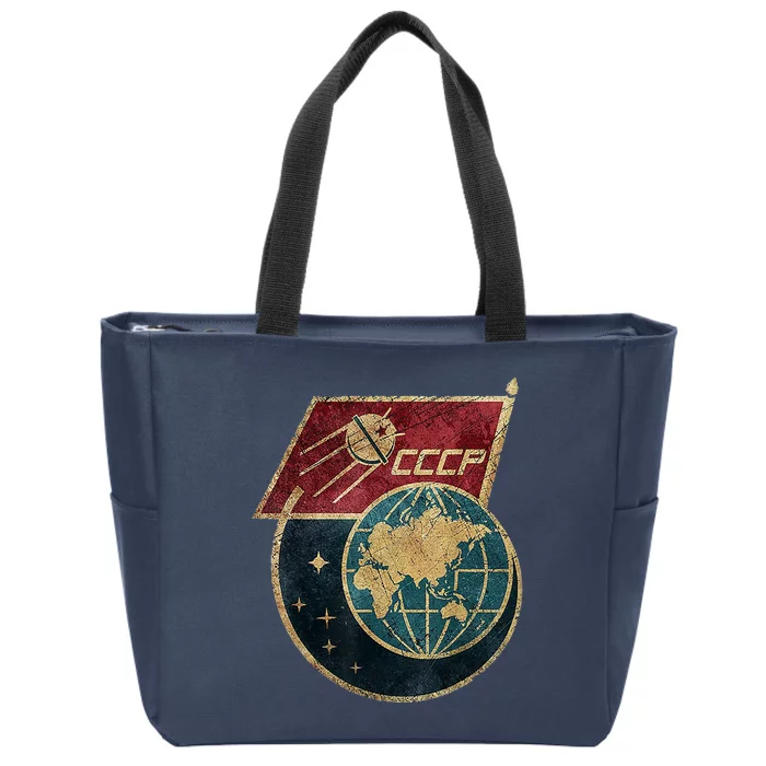 Soviet Union Russia CCCP Global Zip Tote Bag