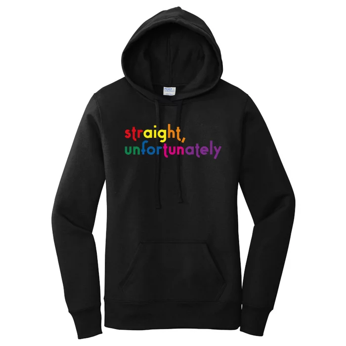 Straight Unfortunately Rainbow Pride Ally Lgbtq Women's Pullover Hoodie