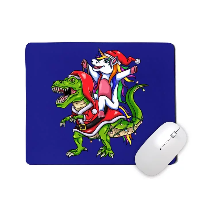 Santa Unicorn Riding Christmas Dinosaur Meaningful Gift Mousepad