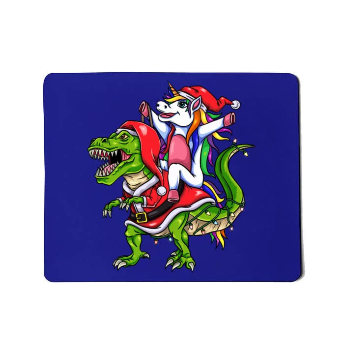 Santa Unicorn Riding Christmas Dinosaur Meaningful Gift Mousepad