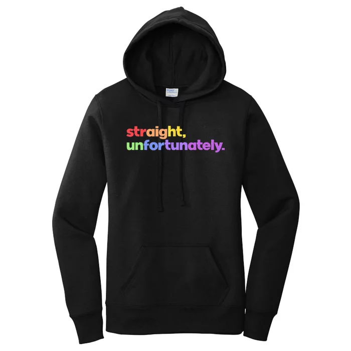 Straight Unfortunately Rainbow Pride Ally LGBTQ Gay Women's Pullover Hoodie