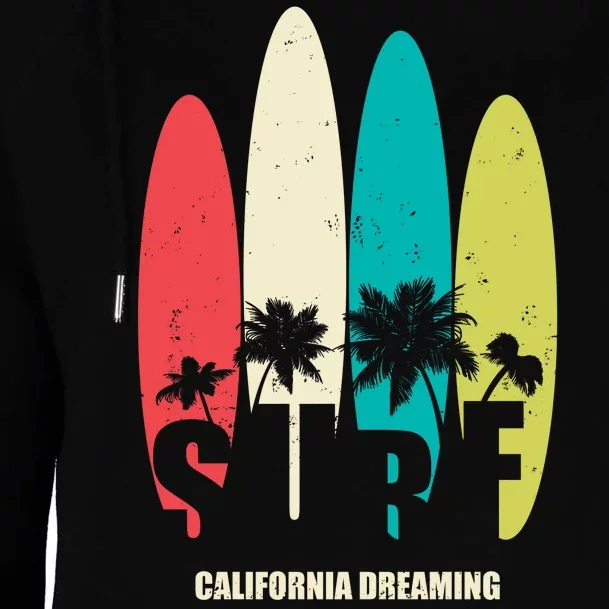 Surf California Dreaming Womens Funnel Neck Pullover Hood