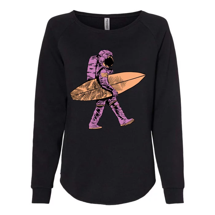 Surfer Astronaut Womens California Wash Sweatshirt