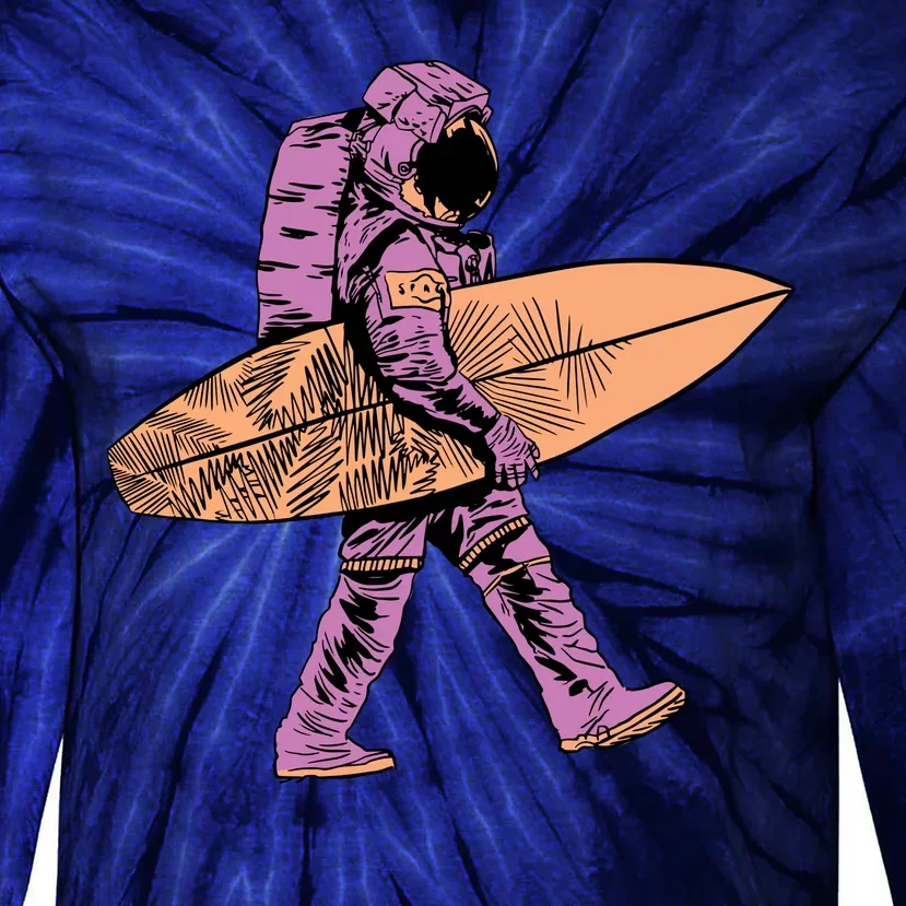 Surfer Astronaut Tie-Dye Long Sleeve Shirt