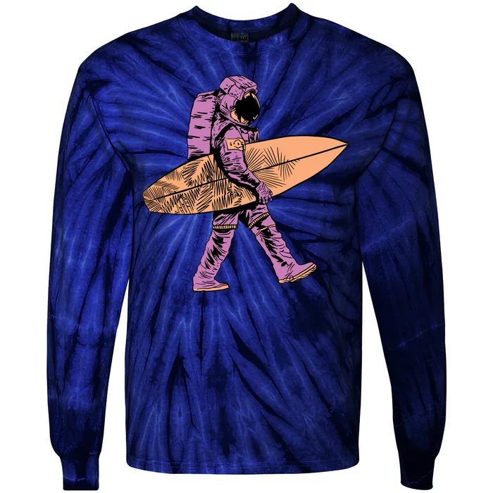 Surfer Astronaut Tie-Dye Long Sleeve Shirt