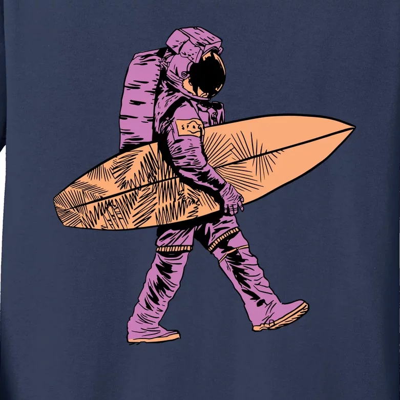 Surfer Astronaut Kids Long Sleeve Shirt