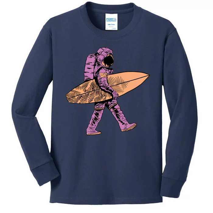 Surfer Astronaut Kids Long Sleeve Shirt