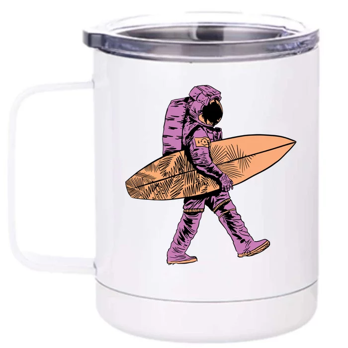 Surfer Astronaut Front & Back 12oz Stainless Steel Tumbler Cup