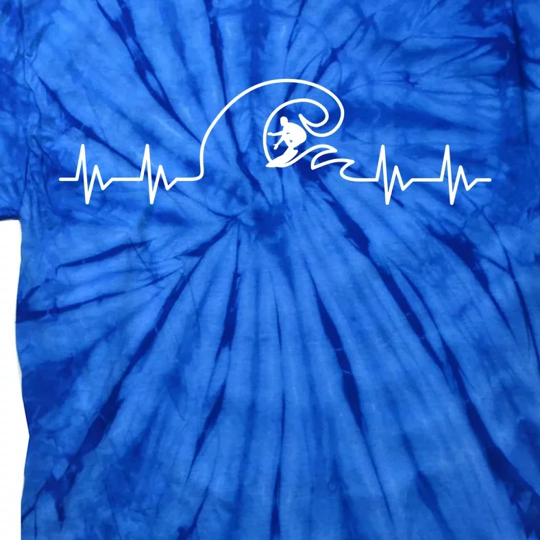 Surfer Heartbeat Pulse Tie-Dye T-Shirt