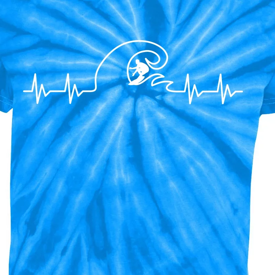 Surfer Heartbeat Pulse Kids Tie-Dye T-Shirt