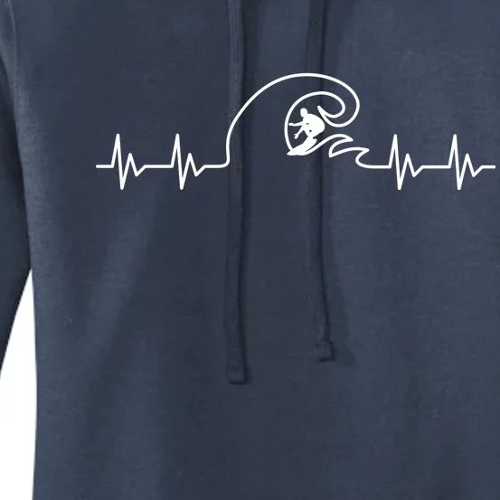 Surfer Heartbeat Pulse Women's Pullover Hoodie