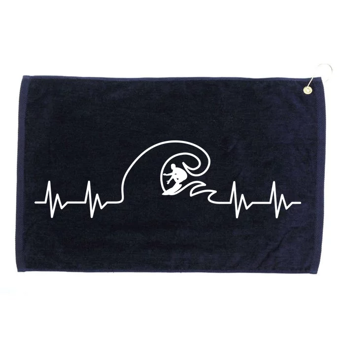 Surfer Heartbeat Pulse Grommeted Golf Towel