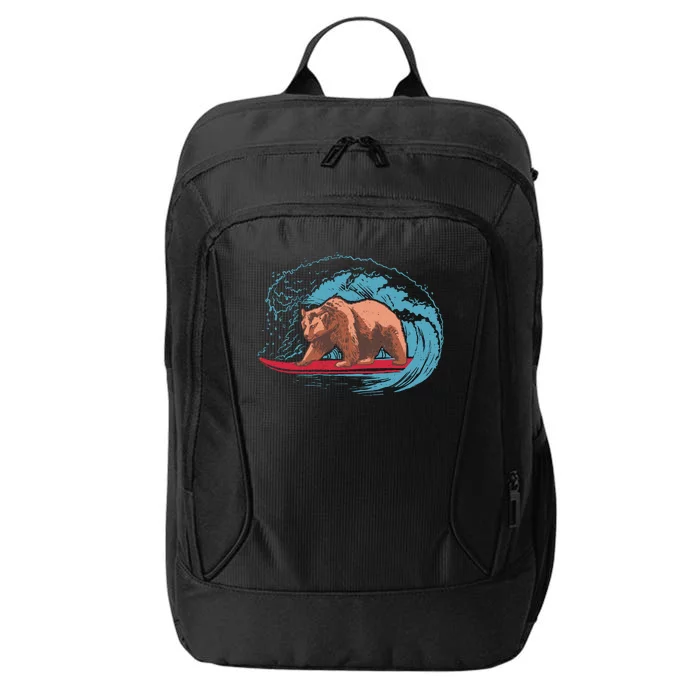 Surfing Bear City Backpack