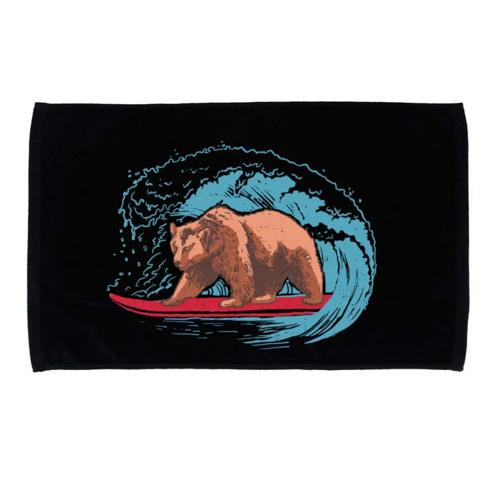 Surfing Bear Microfiber Hand Towel