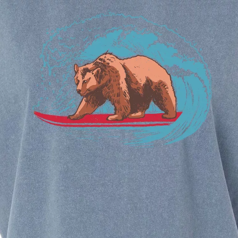 Surfing Bear Garment-Dyed Women's Muscle Tee