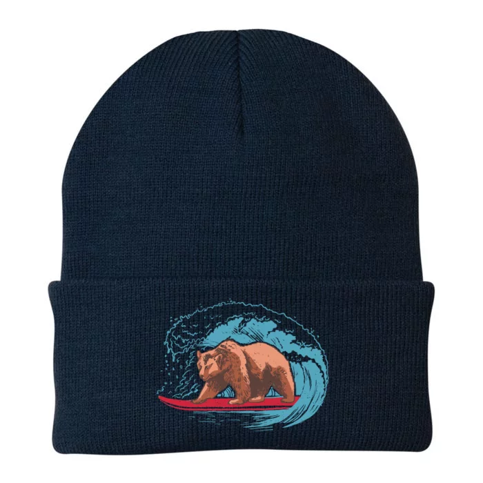 Surfing Bear Knit Cap Winter Beanie