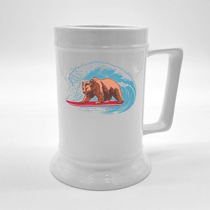 Surfing Bear Front & Back Beer Stein