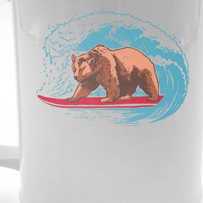 Surfing Bear Front & Back Beer Stein